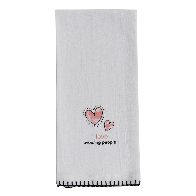 I LOVE AVOIDING PEOPLE SENTIMENT DISHTOWEL