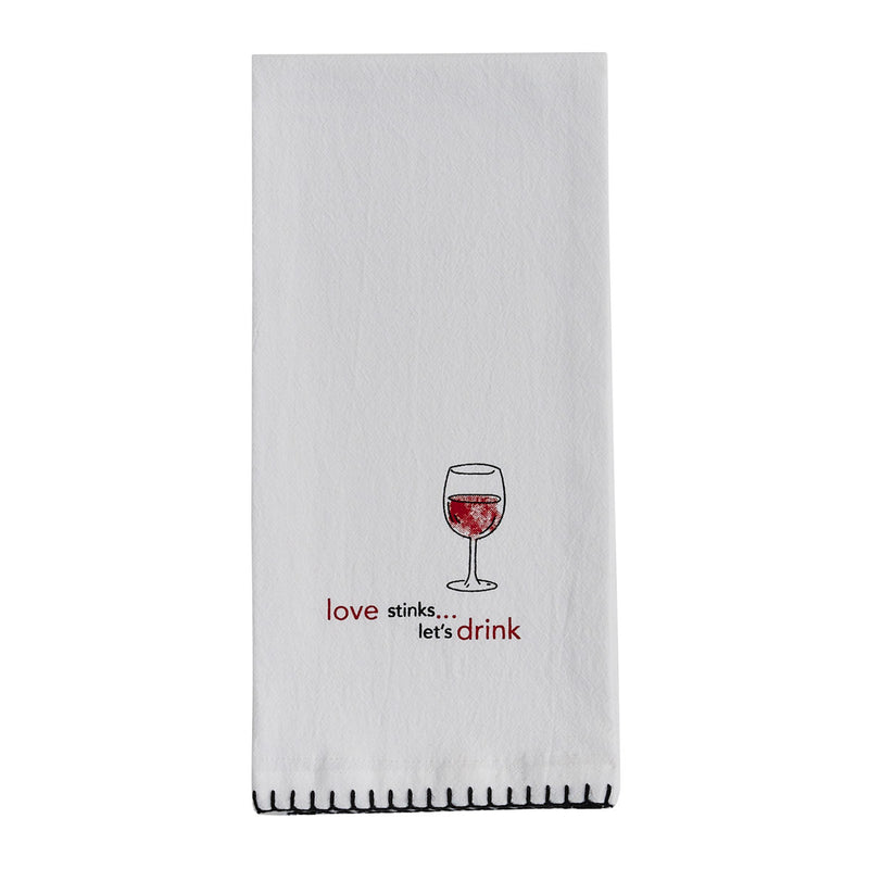 LOVE STINKS SENTIMENT DISHTOWEL