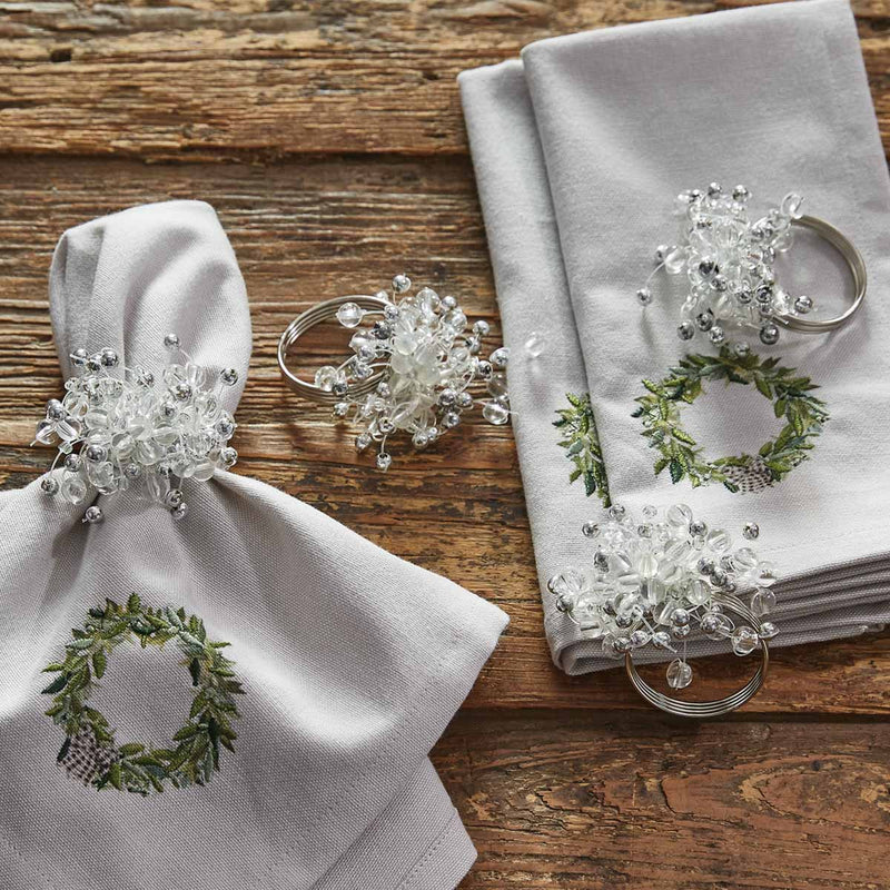 FROST AND ICE BEADED NAPKIN RING