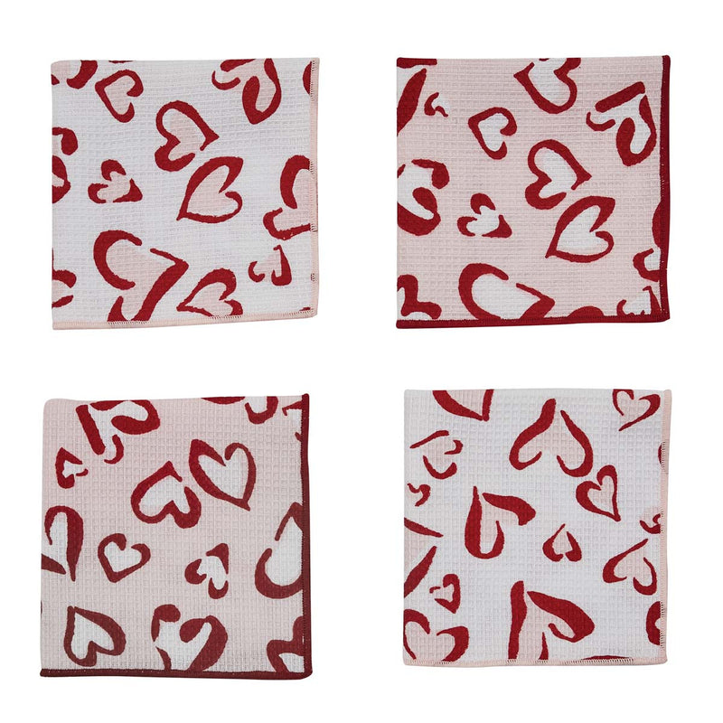 WILD HEARTS HEARTS DISHCLOTH SET 4