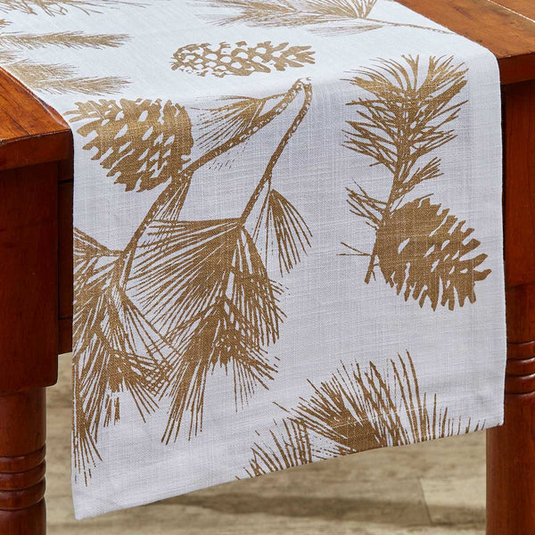 GOLD PINECONE TABLE RUNNER 54"L