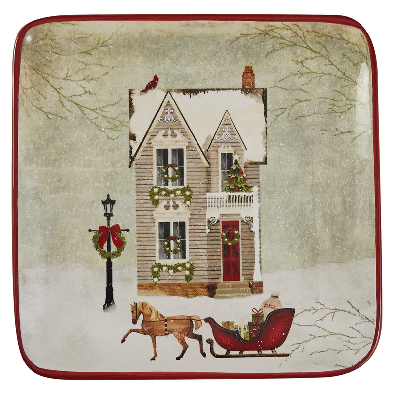 VINTAGE TOWN SQUARE SALAD PLATE 4 ASSORTED